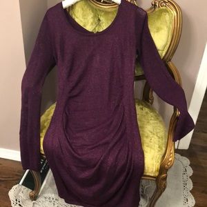 Purple shimmer sweater dress